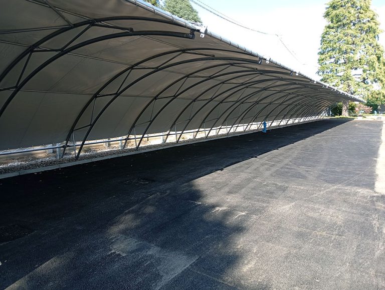 copertura antigrandine curva