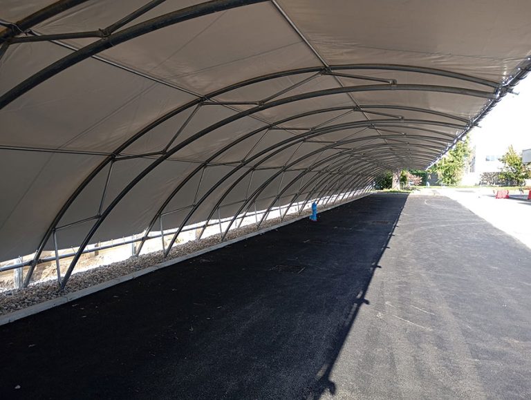 copertura antigrandine curva per veicoli