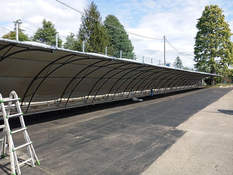 copertura antigrandine curva